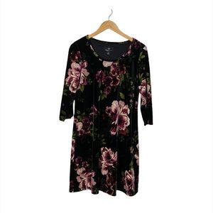 Ronnie Nicole Floral‎ Velvet Midi Dress Size 8